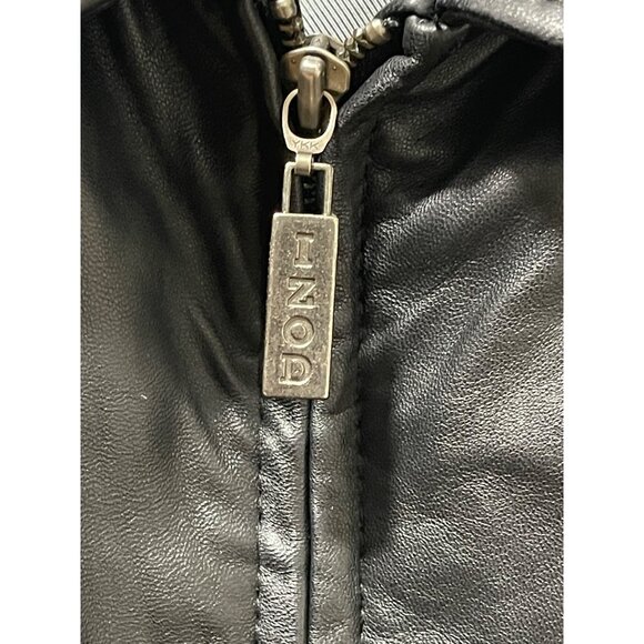 IZOD Men's Black Leather Jacket Full Zip Lined Size XL Classic Style - Picture 7 of 16